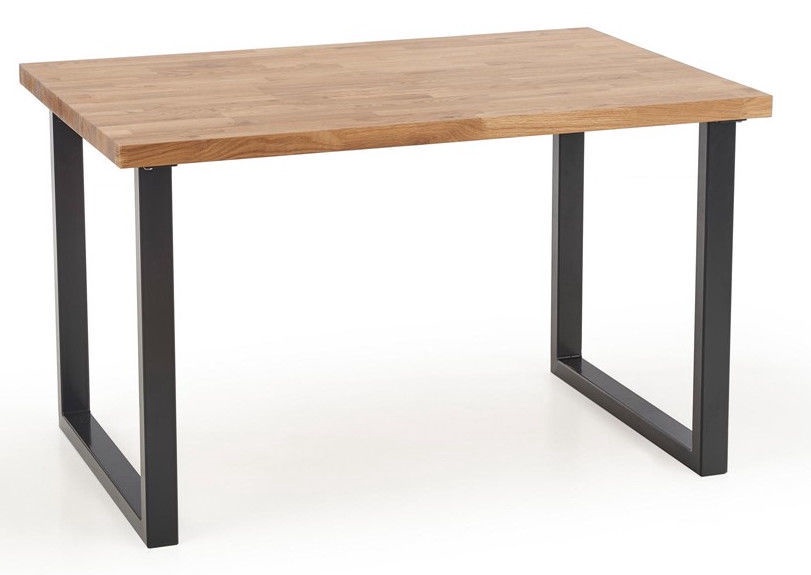 Valgomojo stalas Radus 120, juodas/ąžuolo, 120 cm x 78 cm x 76 cm