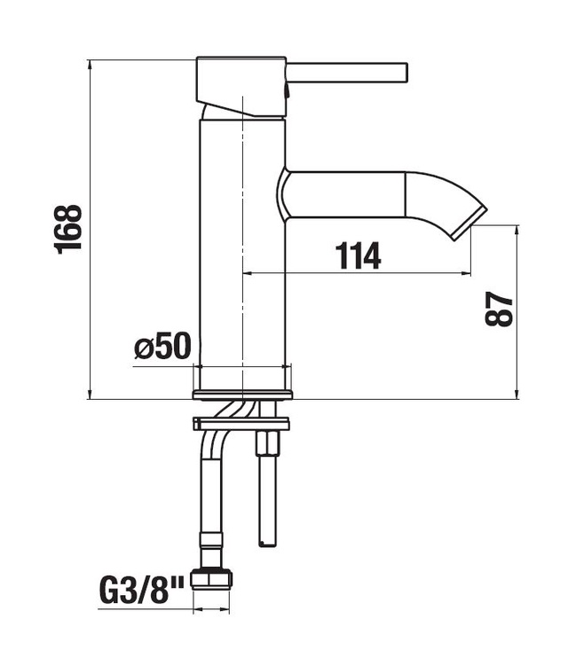 Смеситель для раковины Jika Mio Style H3112F10041101, серый/хромовый