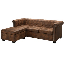 Nurgadiivan VLX Chesterfield, pruun, vasak, 200 x 140 cm x 73 cm