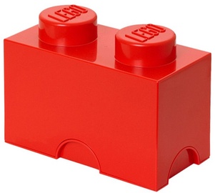 Uzglabāšanas kaste LEGO® Storage Brick 2, 2.6 l, sarkana, 12.5 x 25 x 18 cm