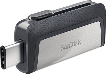 USB zibatmiņa SanDisk Ultra Dual, metāliska, 256 GB