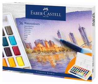 Dažai akvarelė Faber Castell Water Colours, įvairių spalvų, 36 vnt.