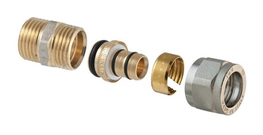 Izjaucaums vītņu savienojums TDM Brass 1430, 18mm x 1/2", misiņš/niķelis