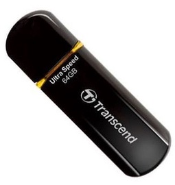USB atmintinė Transcend Jet Flash 600 Black/Orange, USB 2.0, 64 GB