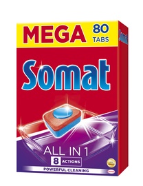 Indaplovių kapsulės Somat All in One, 80 vnt.