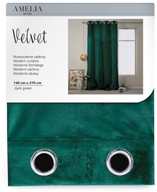Ночные шторы AmeliaHome Velvet, темно-зеленый, 140 см x 270 см