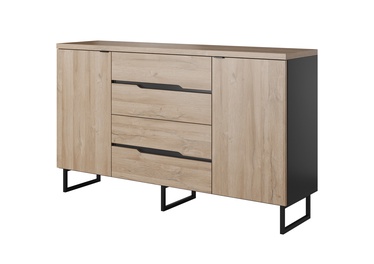 Idzczak Meble Luna 06 Chest Of Drawers 160 Black Matt/Grandon Oak