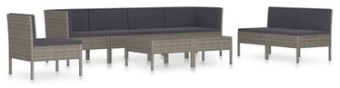Välimööbli komplekt VLX Garden Lounge Set Poly Rattan, hall, 7 istekohta