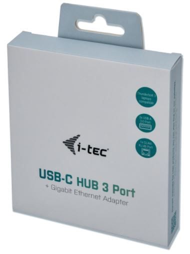 USB-разветвитель (USB-hub) i-tec USB-C Metal 3-Port HUB with Gigabit Ethernet Adapter LED