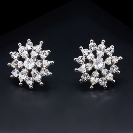 Diamond Sky Earrings With Crysals From Swarowski Crystal Flower IV