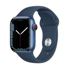 Viedais pulkstenis Apple Watch Series 7 GPS + Cellular, 41mm Blue Aluminium Case with Abyss Blue Sport Band - Regular, zila