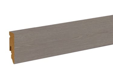 Grīdlīste 544361 FU062L FOEI754, 240 cm x 5.8 cm x 1.5 cm, pelēka