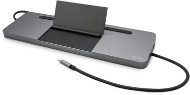 Jungčių stotelė i-Tec USB-C Metal Dock 3 x DisplayPort + PD, juoda