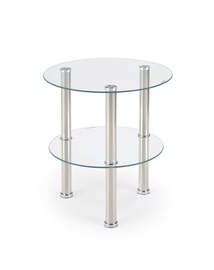 Kafijas galdiņš, caurspīdīga/nerūsējošā tērauda, 45 cm x 45 cm x 48 cm