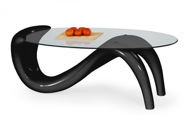 Kavos staliukas Cortina juodas, 120 x 65 x 46 cm
