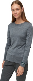 Audimas Fine Merino Wool Long Sleeve Top Mid Grey XS