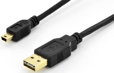 Assmann Reversible Cable USB-mini / USB Black 1m