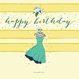 Clear Creations Polka-dot Dress Birthday Card CL0205