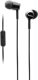 Ieliekamās vadu austiņas in-ear Sony EX155AP, melna