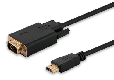 Провод Savio HDMI / VGA HDMI 19 pin male, VGA 15 pin male, 1.8 м, черный