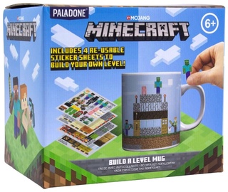 Чашка Paladone Minecraft Build A Level, голубой, 325 мл