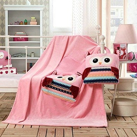 Tekk DecoKing Cuties Pink Owls, 110x160 cm
