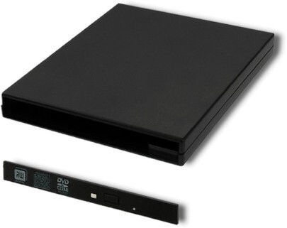 Провод Qoltec External USB 2.0 9.5mm SATA ODD Case USB, черный