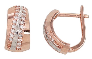 Diamond Sky Gold Earrings Golden Script V