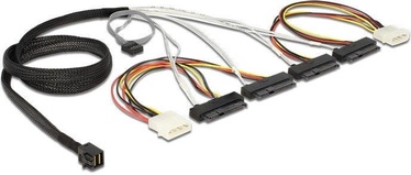 Delock SFF-8643 to 4 x SAS 1m Black