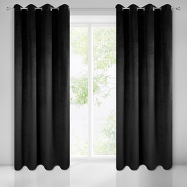 Ночные шторы Pierre ZKXX-02, черный, 140 см x 250 см