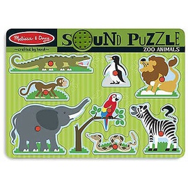 Puzle Melissa & Doug Sound Puzzle Zoo Animals, 9 gab.