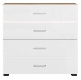 Black Red White Lurs Chest Of Drawers Riviera Oak/White