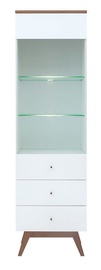 Black Red White Heda REG1W2S Glass Door Cabinet White/Larch Sibiu Gold