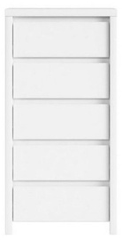Kumode Kaspian KOM5S, balta, 56 x 40.5 cm x 112.5 cm