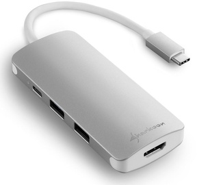 Sharkoon USB 3.0 Type-C Multiport Adapter Silver