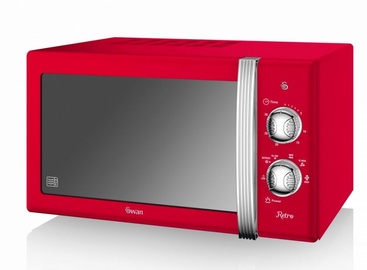 Swan Retro Manual Microwave SM22130RN Red