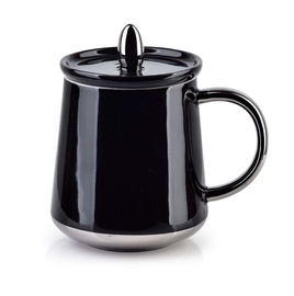 Krūze ar vāciņu Mondex, sudraba melna, 0.38 l