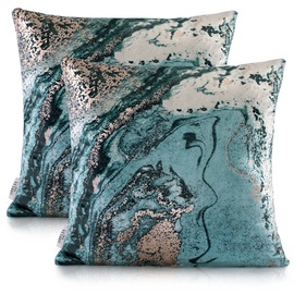 AmeliaHome Nancy Pillowcase 45x45 Black/Green 2pcs