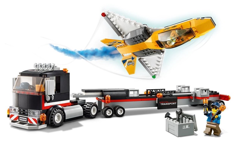 Konstruktorius LEGO City Aviacijos šventės reaktyvinio lėktuvo transporteris 60289, 281 vnt.