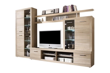Black Red White Cancan 4 Wall Unit Sonoma Oak