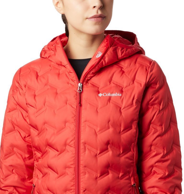 columbia red down jacket