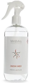 Õhuvärskendaja Mr & Mrs Fragrance Blanc Home Fragrance Sprayer Zanzibar Amber, 500 ml