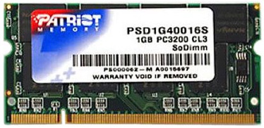 Patriot Signature 1GB 400MHz DDR CL3 SODIMM PSD1G40016S
