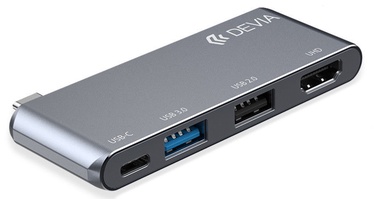 Devia Leopard2 4-in-1 Hub Gray