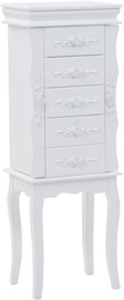 Kosmētikas galds VLX Free Standing Jewelery Cabinet 246959, balta, 26x34x94 cm, with mirror