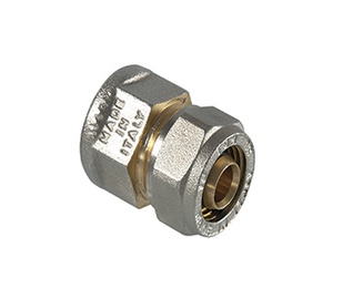 Savelkama sprausla TDM Brass, 1 colla – Iekšējā vītne/32 mm – Savelkama, misiņš/nikelis