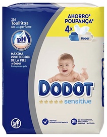 Mitrās salvetes Dodot Sensitive, 216 gab.