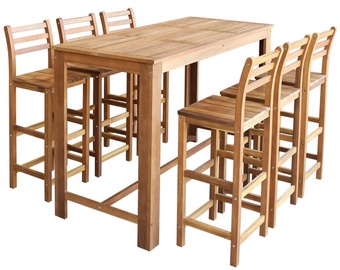 Обеденный комплект VLX 7 Pieces Solid Acacia Wood 246671, коричневый