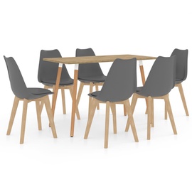 Обеденный комплект VLX 7 Piece 3056134, серый/коричневый