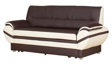 Bodzio Livonia Folding Sofa 3 Eco Leather Dark Brown/Cream